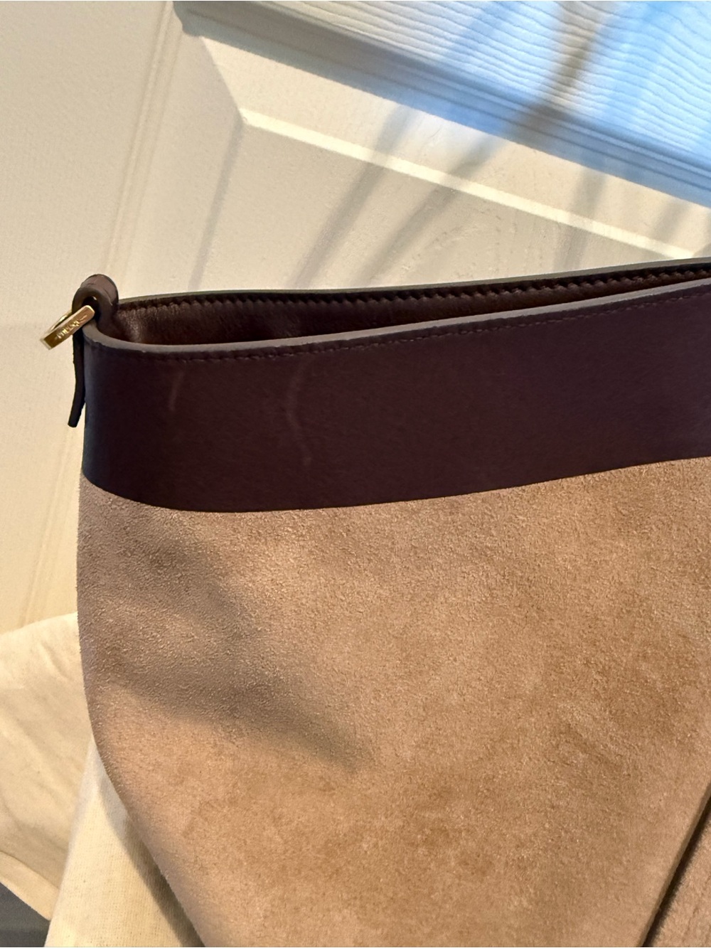 Fabrique Brera Convertible Tote Bag Large Dutch Calfskin & Suede in Mocha & Tan - Picture 15 of 16